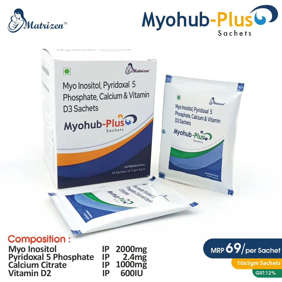 Myo Inositol 2000mg + Pyridoxal 5 Phosphate 2.4mg + Calcium 1000mg + Vitamin D3 600IU | Best price for PCD Pharma Franchise | Women’s health & fertility support